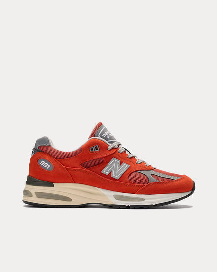 New Balance MADE in UK 991v2 Grenadine / Fire Whirl Low Top Sneakers - 1