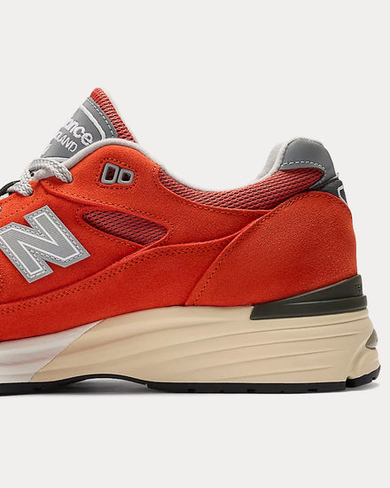 New Balance MADE in UK 991v2 Grenadine / Fire Whirl Low Top Sneakers - 5