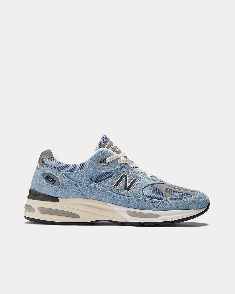New Balance Made in UK 991v2 'Grounded Pastels' Celestial Blue / Faded Denim / Moon Mist Low Top Sneakers - 1