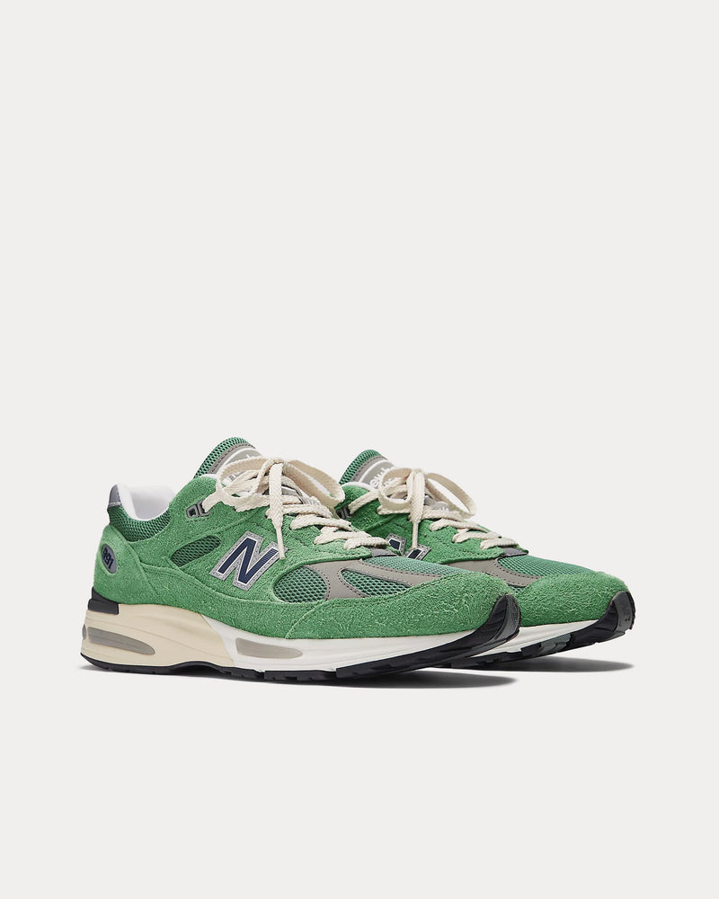 New Balance Made in UK 991v2 'Grounded Pastels' Mineral Green / Comfrey / Moon Mist Low Top Sneakers - 3