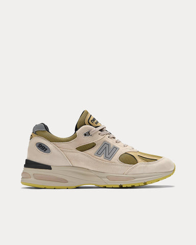 New Balance MADE in UK 991v2 'Neo Synthesis' Silver Birch / Amber Green / Silver Fern Low Top Sneakers
