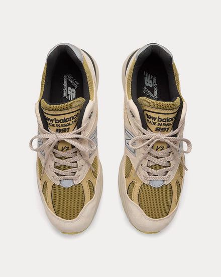 New Balance MADE in UK 991v2 'Neo Synthesis' Silver Birch / Amber Green / Silver Fern Low Top Sneakers - 2