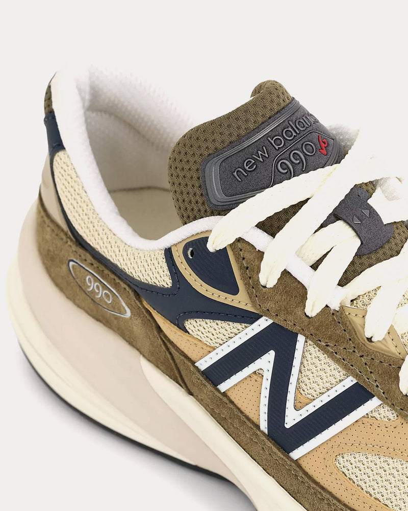 New Balance Made in USA 990v6 Dark Camo / Incense / Natural Indigo Low Top Sneakers - 5