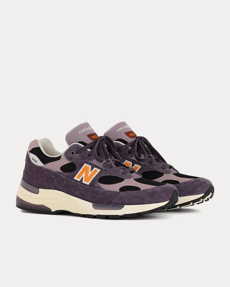 New Balance Made in USA 992 Dark Ice Wine / Black / Sizzle Low Top Sneakers - 3