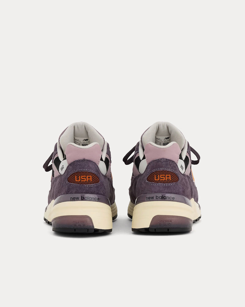 New Balance Made in USA 992 Dark Ice Wine / Black / Sizzle Low Top Sneakers - 4