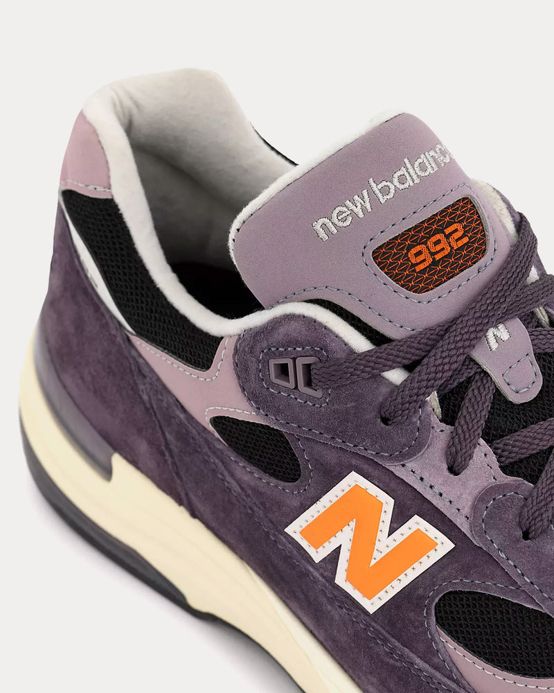 New Balance Made in USA 992 Dark Ice Wine / Black / Sizzle Low Top Sneakers - 5