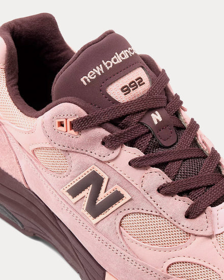 New Balance Made in USA 992 Pink Chalk / Pink Lemonade / Cherry Red Low Top Sneakers - 6