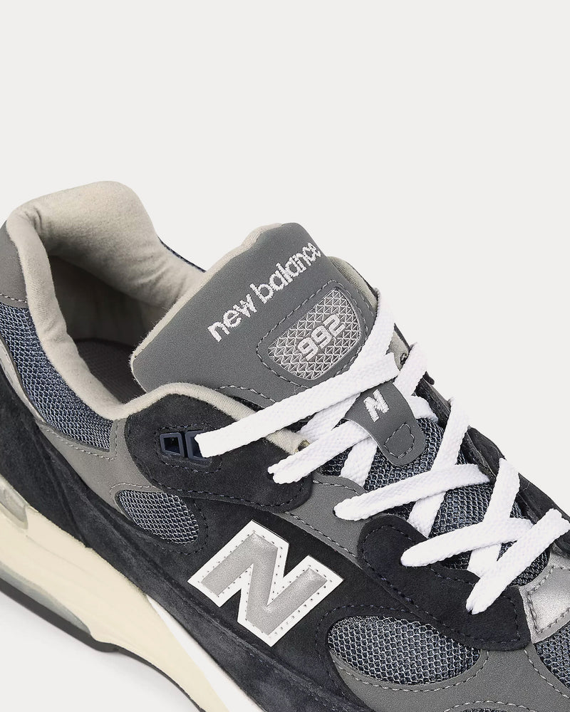 New Balance Made in USA 992 Core NB Navy / Grey / Silver Metalic Low Top Sneakers - 5