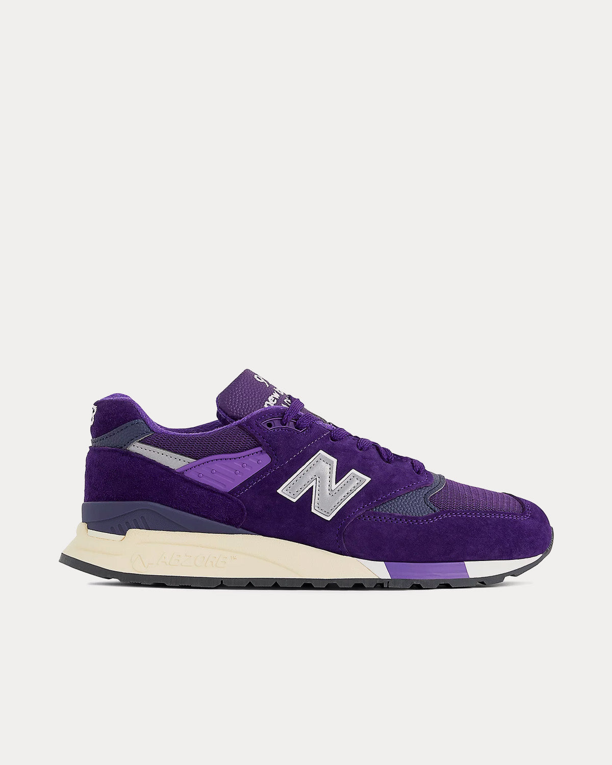 New Balance Unisex Made in USA 998 Plum / Silver Low Top Sneakers