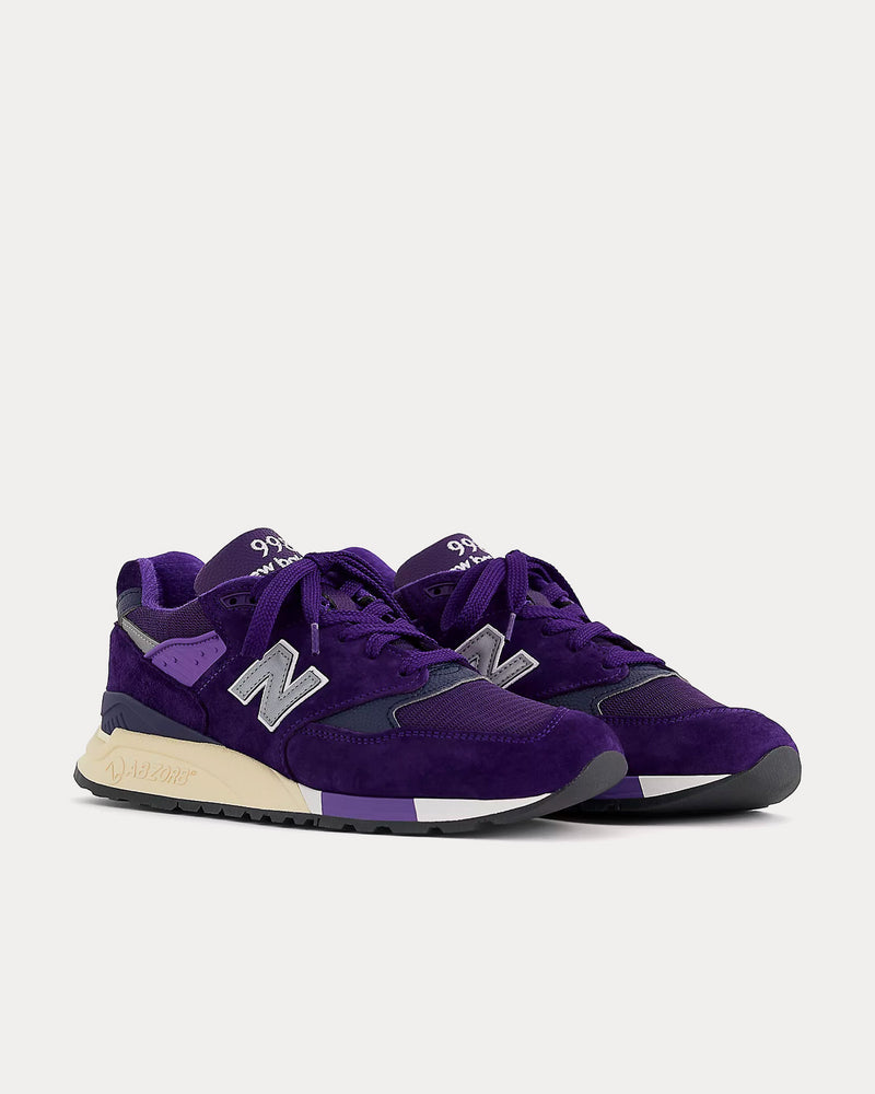 New Balance Unisex Made in USA 998 Plum / Silver Low Top Sneakers New Balance Unisex Made in USA 998 Plum / Silver Low Top Sneakers