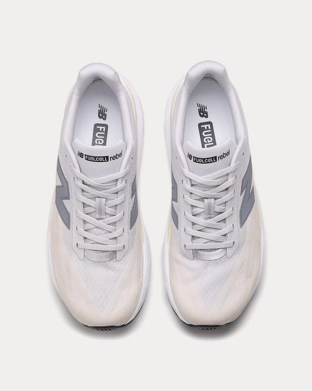 New Balance FuelCell Rebel v5 Grey Matter / Linen / White Running Shoes - 2