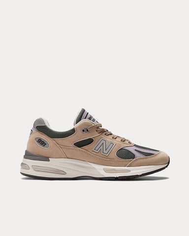 New Balance MADE in UK 991v2 Cement / Douglas Fir / Lavender Gray Low Top Sneakers