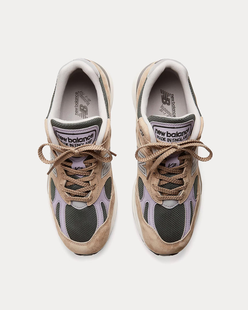 New Balance MADE in UK 991v2 Cement / Douglas Fir / Lavender Gray Low Top Sneakers - 2