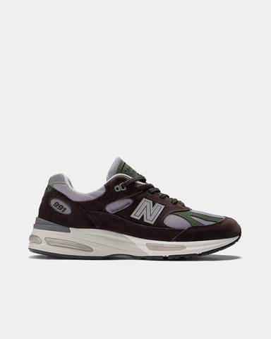 New Balance MADE in UK 991v2 Licorice / Lavender Gray / Douglas Fir Low Top Sneakers