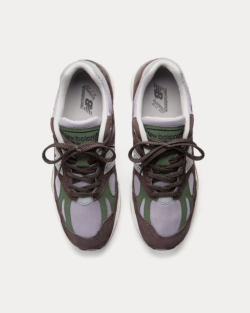 New Balance MADE in UK 991v2 Licorice / Lavender Gray / Douglas Fir Low Top Sneakers - 2