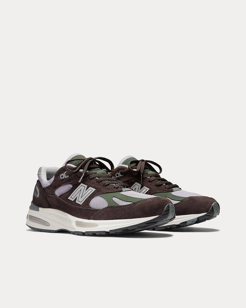New Balance MADE in UK 991v2 Licorice / Lavender Gray / Douglas Fir Low Top Sneakers - 3