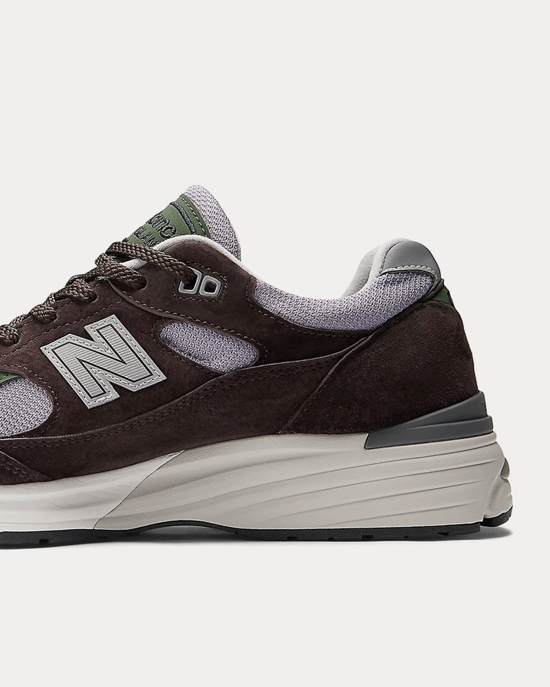 New Balance MADE in UK 991v2 Licorice / Lavender Gray / Douglas Fir Low Top Sneakers - 5