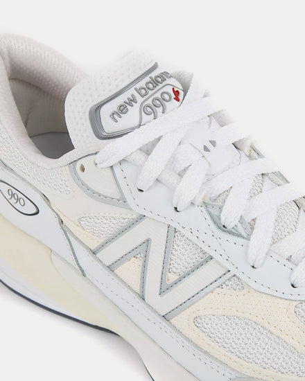 New Balance Made in USA 990v6 White / Sea Salt Low Top Sneakers - 5