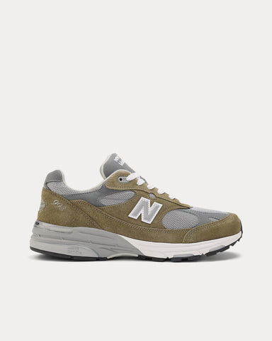 New Balance Made in USA 993 Covert Green / Medium Gray / White Low Top Sneakers
