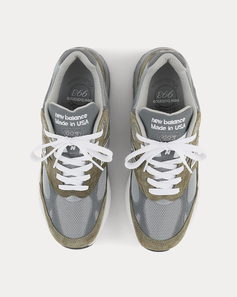 New Balance Made in USA 993 Covert Green / Medium Gray / White Low Top Sneakers - 2