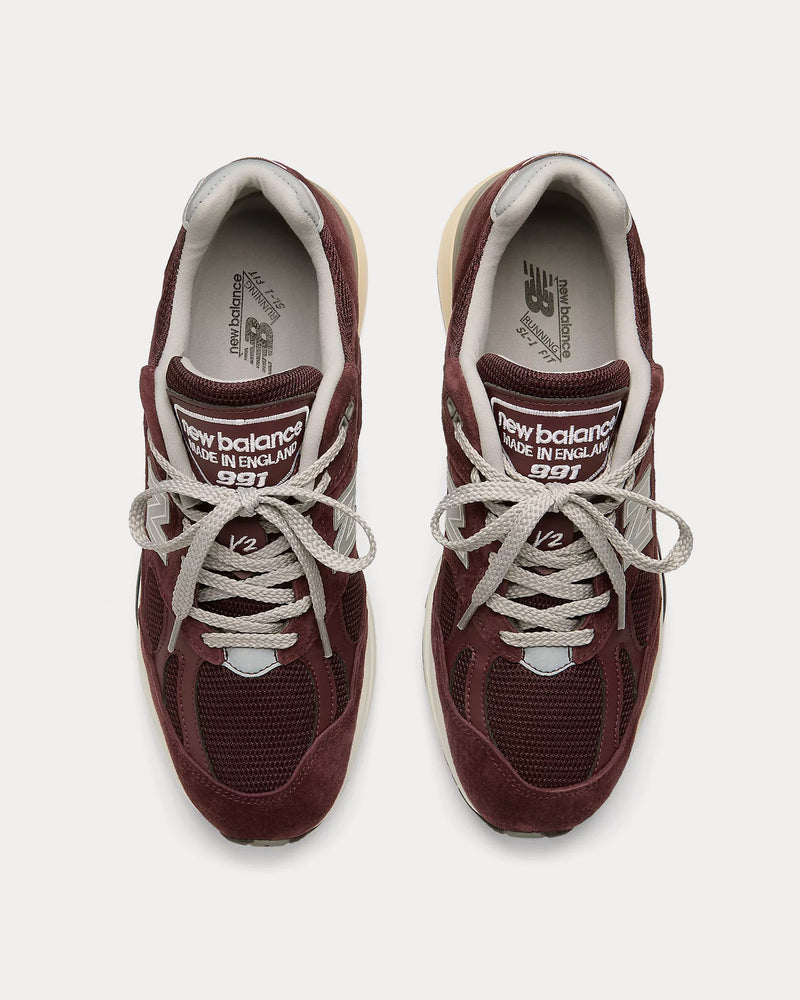 New Balance MADE in UK 991v2 Catawba Grape / Silver / Naval Academy Low Top Sneakers - 2