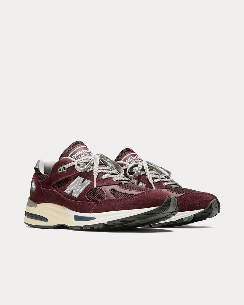 New Balance MADE in UK 991v2 Catawba Grape / Silver / Naval Academy Low Top Sneakers - 3