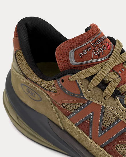 New Balance Made in USA 990v6 Dark Camo / Rich Oak / Black Cement Low Top Sneakers - 5