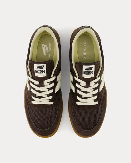 New Balance x Auralee T500 Java / Delicioso / White Asparagus Low Top Sneakers - 2