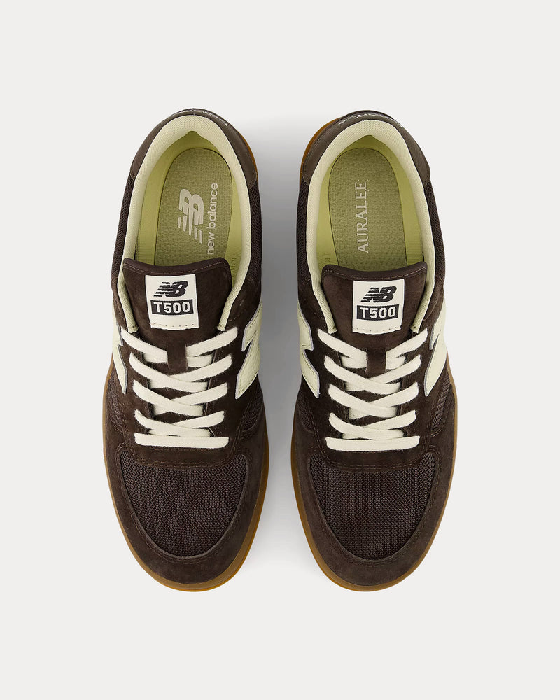 New Balance x Auralee T500 Java / Delicioso / White Asparagus Low Top Sneakers - 2