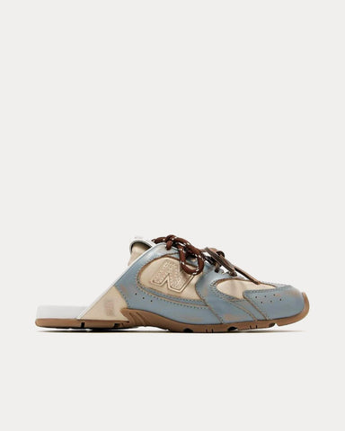 New Balance x Miu Miu 530 SL Deco Calf Leather Blue / Beige Mules