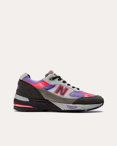 New Balance x Palace Made In UK 991 Black / Grey / Pink / Purple Low Top Sneakers