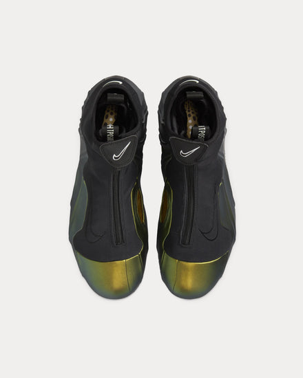 Nike Air Flightposite Black / Metallic Gold High Top Sneakers - 2