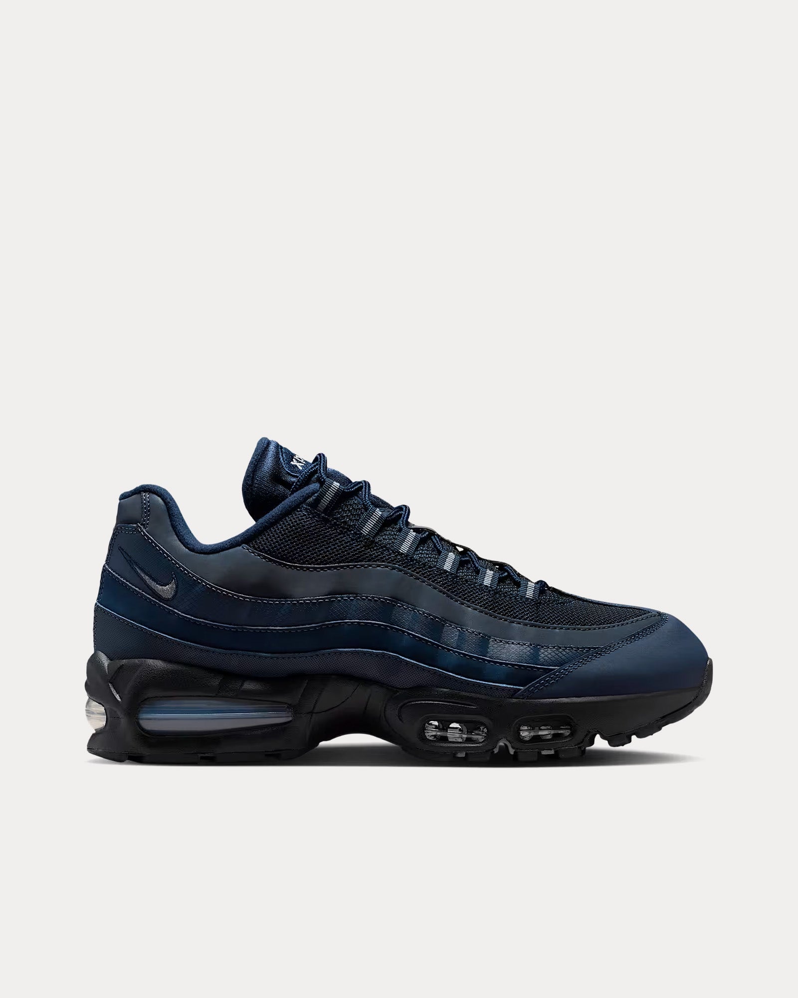 靴 Nike AirMax 95 Navy Blue Obsidian Nike Men's Air Max 95 'Big Bubble' Obsidian / Obsidian / Thunder