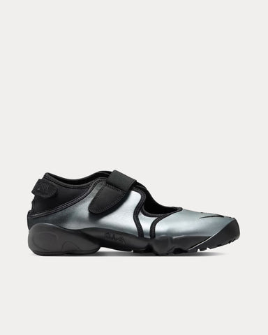 Nike Air Rift Leather Metallic Silver / Black Slip On Sneakers