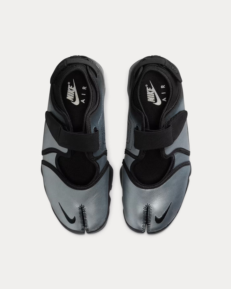 Nike Air Rift Leather Metallic Silver / Black Slip On Sneakers - 2
