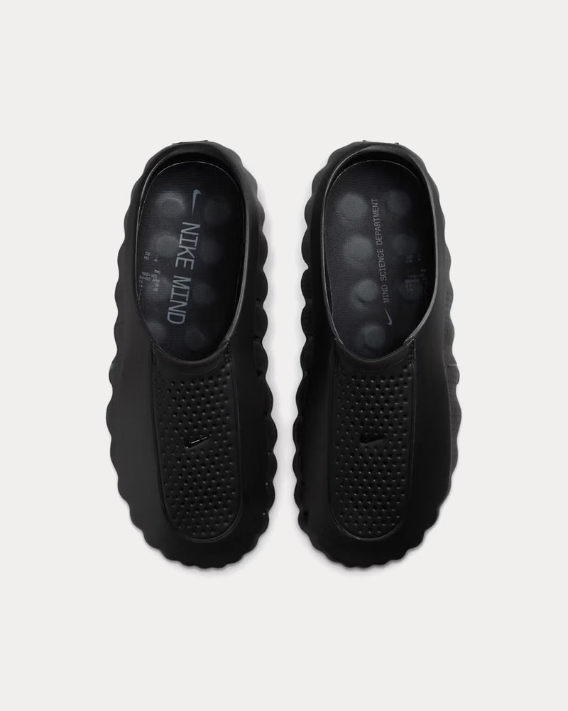 靴 Nike Mind 001 Mules Black/Cool Gray Nike Men's Mind 001 'Triple Black' Black / Anthracite / Cool Grey