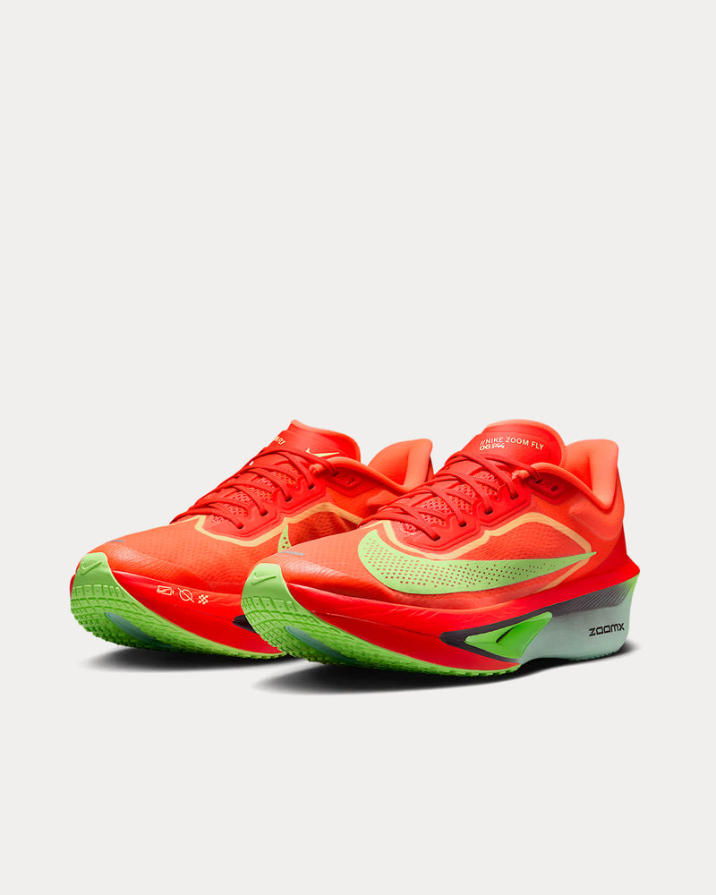 Nike Zoom Fly 6 Bright Crimson / Lime Blast / Mint Foam / Cave Purple Running Shoes - 3