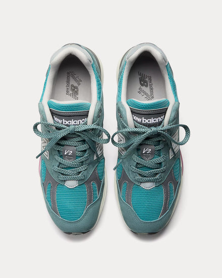 New Balance Made in UK 991v2 'Retro Pop' Porcelain Green / Trooper / Silver Low Top Sneakers - 2