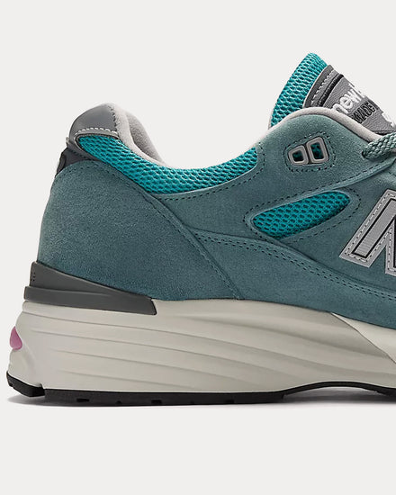 New Balance Made in UK 991v2 'Retro Pop' Porcelain Green / Trooper / Silver Low Top Sneakers - 5