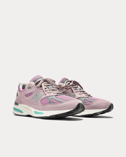 New Balance Made in UK 991v2 'Retro Pop' Polignac / Toadstool / Silver Low Top Sneakers - 3