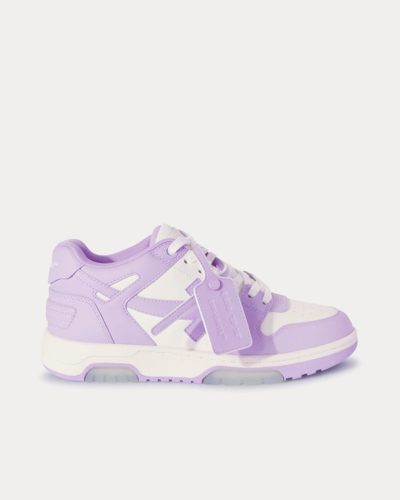 Off-White Out Of Office Calf Leather Lilac / White Low Top Sneakers - 1