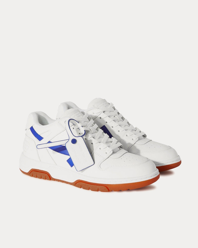 Off-White Out Of Office Calf Leather White / Dark Blue Low Top Sneakers - 3
