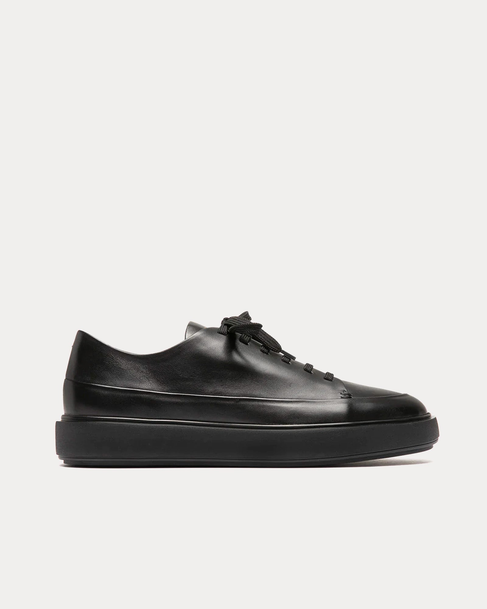 Officine Creative Men's Release Leather Black Low Top Sneakers