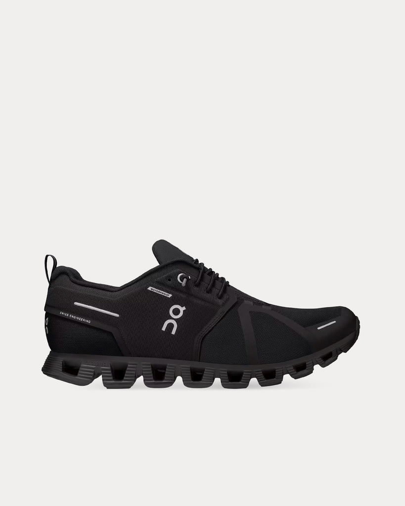 on running cloud 5 waterproof trainers all black f