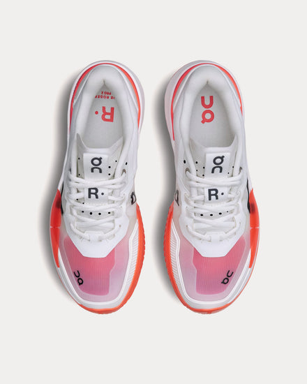 On Running The Roger Pro 2 White / Flame Tennis Shoes - 2