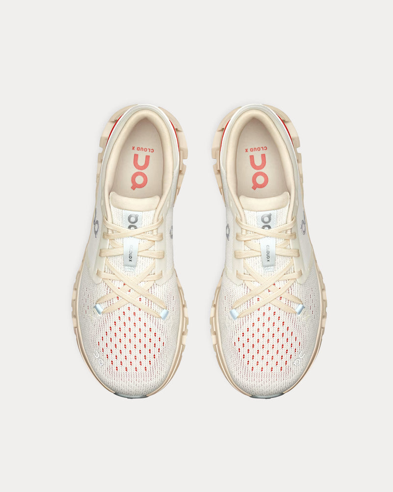 On Running Cloud X 4 Ivory / Salmon Running Shoes - 2