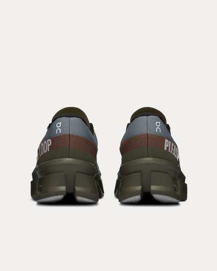 On Running x Pleasures Cloudmonster 2 Mist / Olive Running Shoes - 4