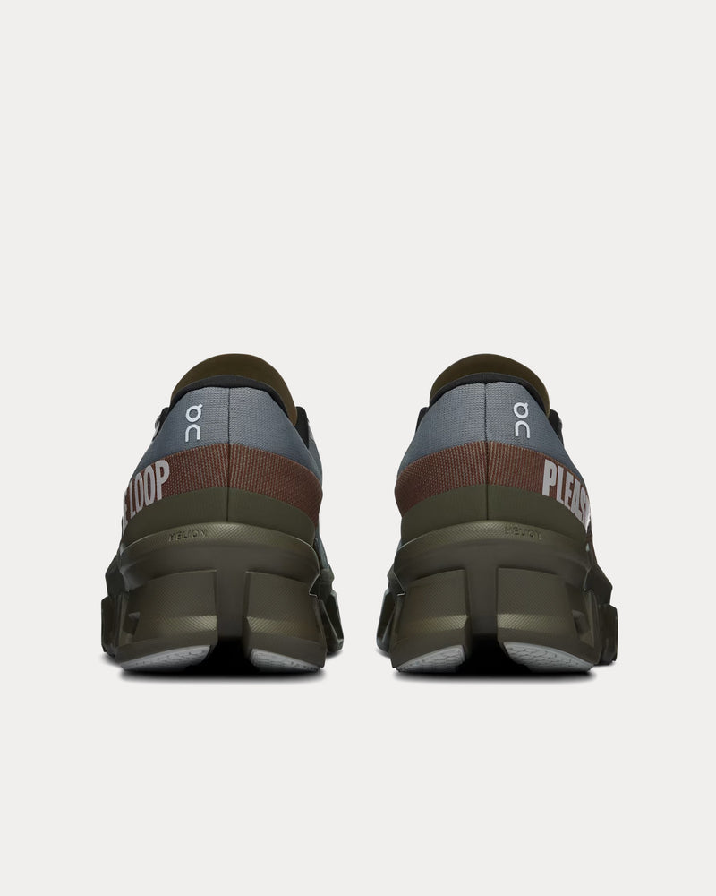 On Running x Pleasures Cloudmonster 2 Mist / Olive Running Shoes - 4