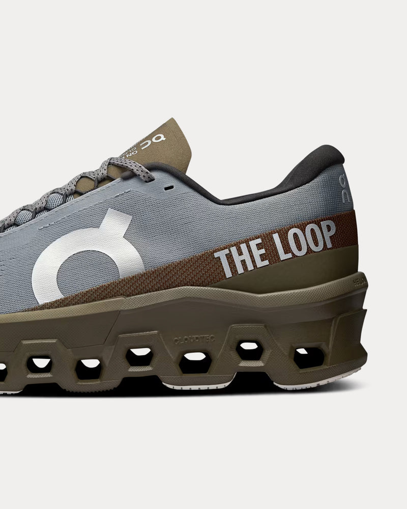 On Running x Pleasures Cloudmonster 2 Mist / Olive Running Shoes - 5
