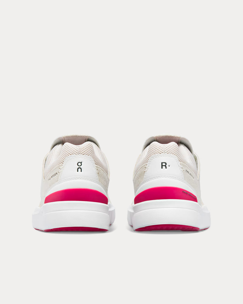 On Running Women's THE ROGER Clubhouse Sand / Cerise Low Top Sneakers